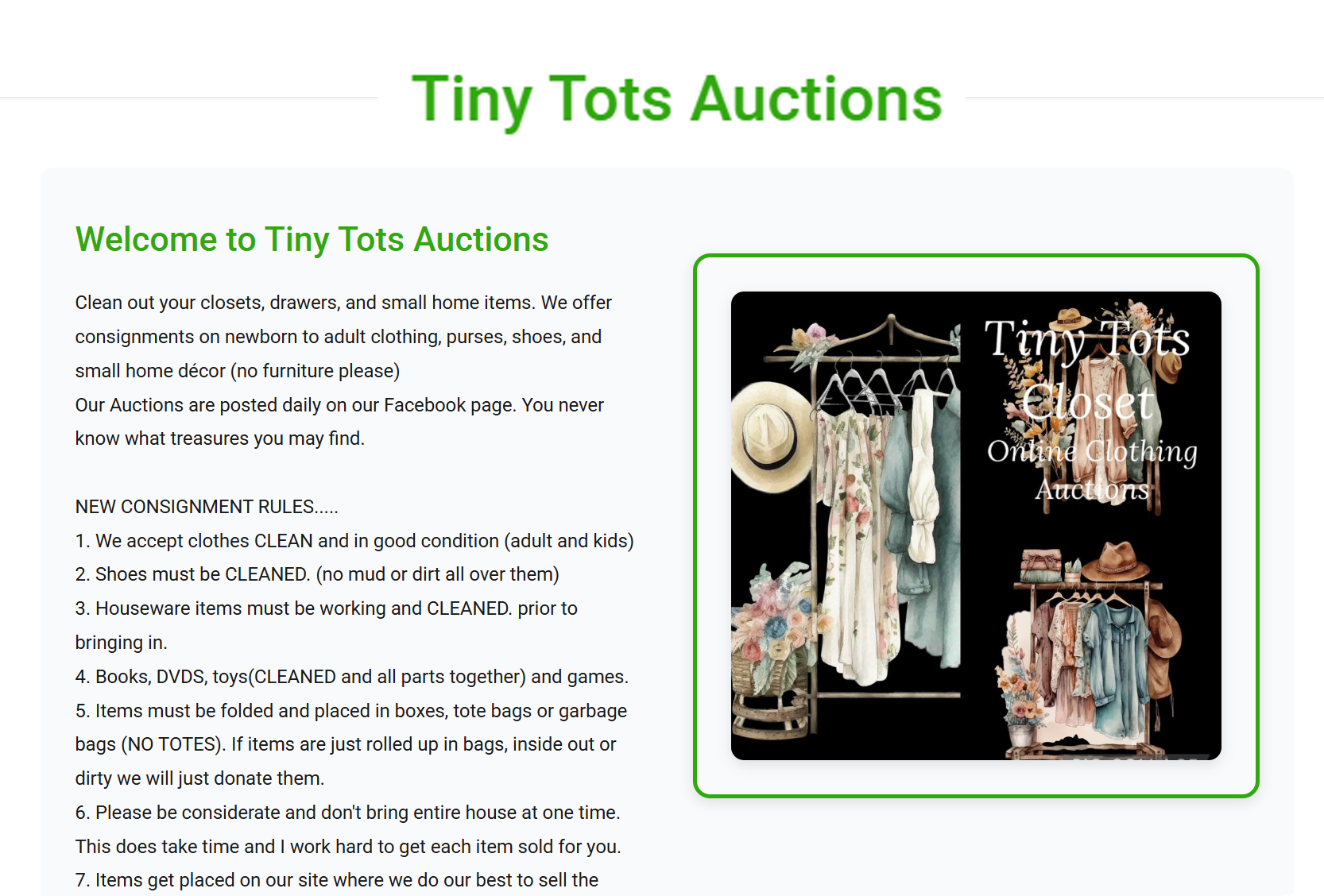 Tiny Tots Auctions Store